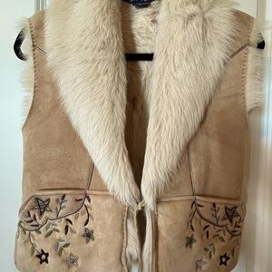 Ralph Lauren Embroidered Suede Vest